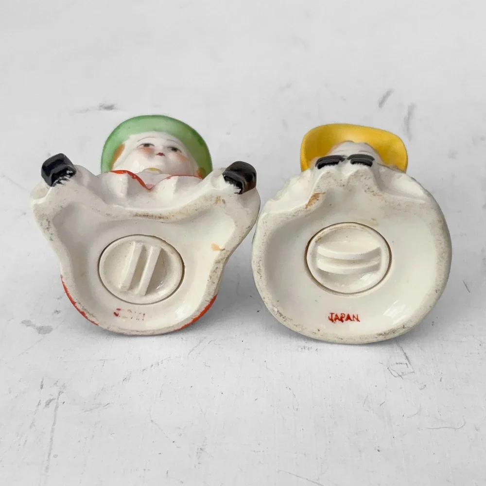 VTG MCM Ceramic Boy & Girl Salt/Pepper Shakers Japan Mid Century Cottage